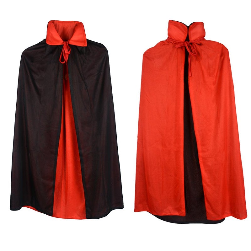 Gardeningwill Custome Black Red Reversible Dress Goth Devil Pirate Vampire Demon 35" Cloak - Image 1